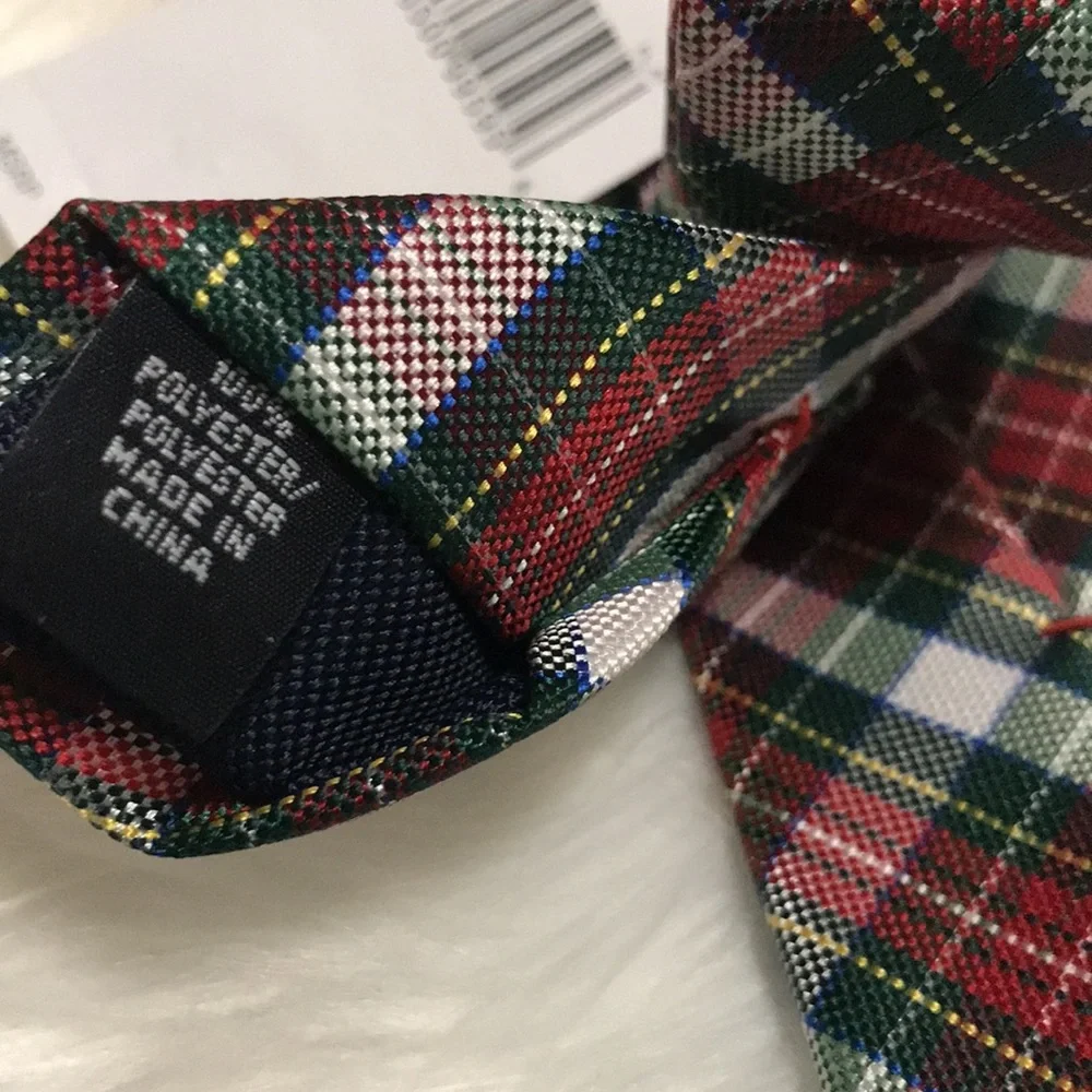 TOMMY HILFIGER Designer Boys Multicolor Plaid Tie NWT Holiday